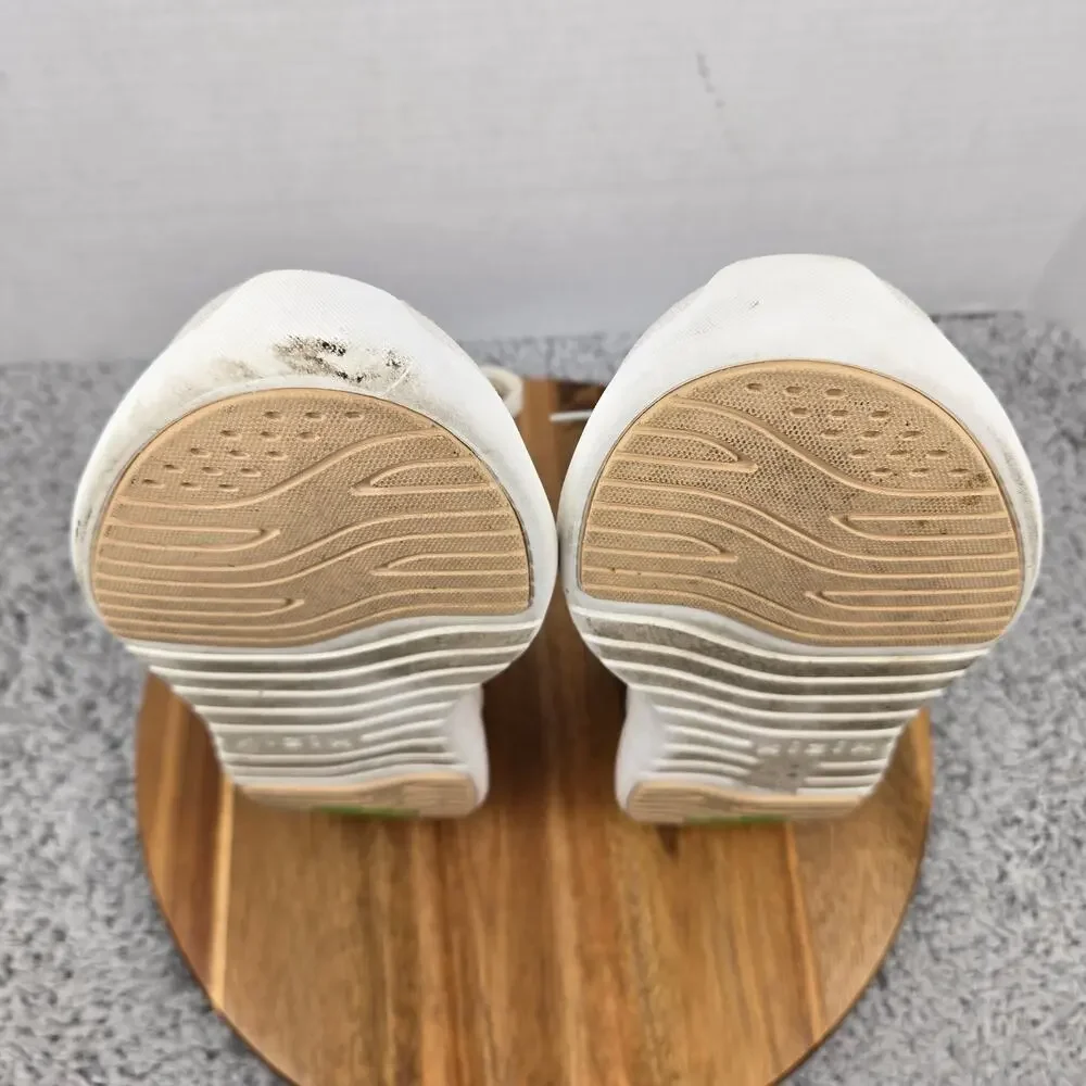 Kizik Womens 9 Athens White Creme Knit Slip On Hands-Free Casual Daily Sneaker